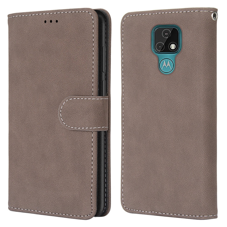 For Motorola Moto E7 Retro Frosted Horizontal Flip PU Leather Case with Holder & Card Slots & Wallet & Photo Frame
