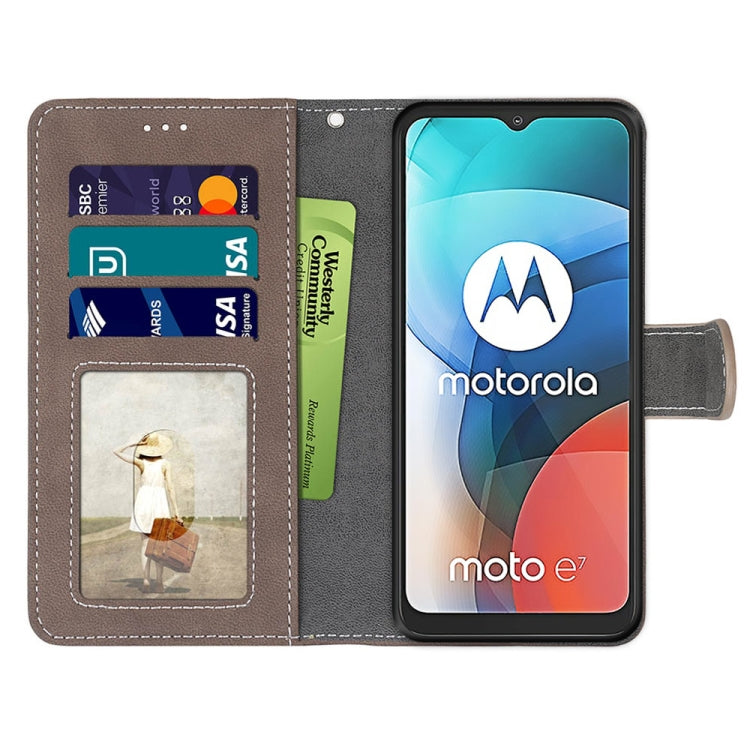 For Motorola Moto E7 Retro Frosted Horizontal Flip PU Leather Case with Holder & Card Slots & Wallet & Photo Frame
