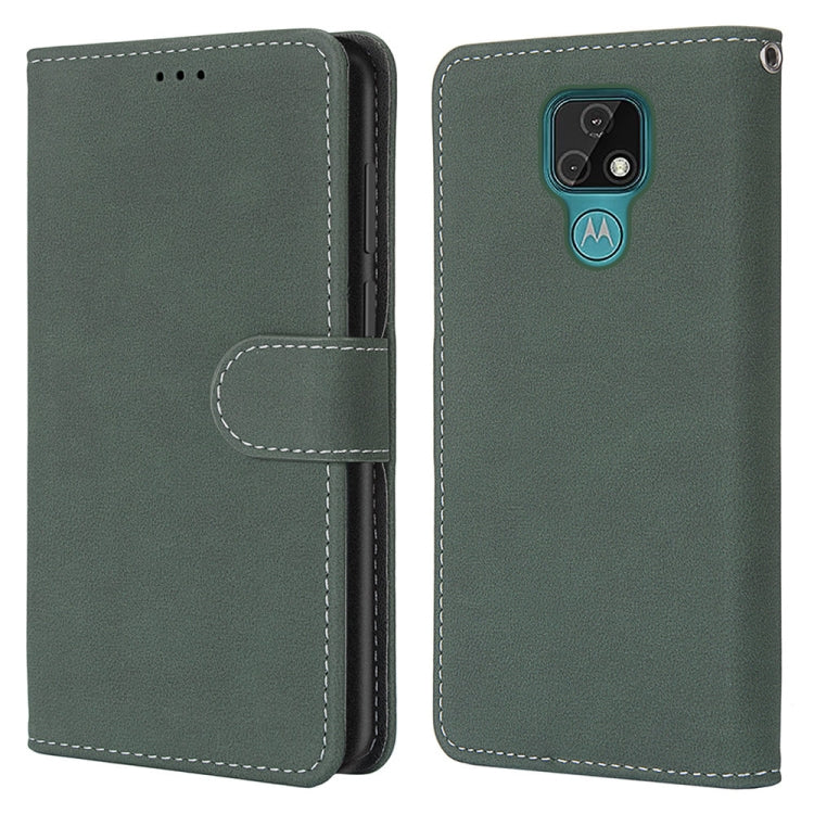 For Motorola Moto E7 Retro Frosted Horizontal Flip PU Leather Case with Holder & Card Slots & Wallet & Photo Frame