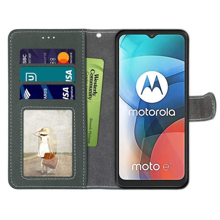 For Motorola Moto E7 Retro Frosted Horizontal Flip PU Leather Case with Holder & Card Slots & Wallet & Photo Frame