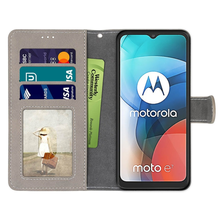 For Motorola Moto E7 Retro Frosted Horizontal Flip PU Leather Case with Holder & Card Slots & Wallet & Photo Frame
