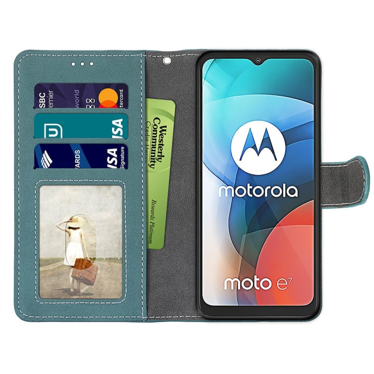 For Motorola Moto E7 Retro Frosted Horizontal Flip PU Leather Case with Holder & Card Slots & Wallet & Photo Frame