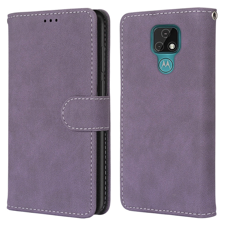 For Motorola Moto E7 Retro Frosted Horizontal Flip PU Leather Case with Holder & Card Slots & Wallet & Photo Frame