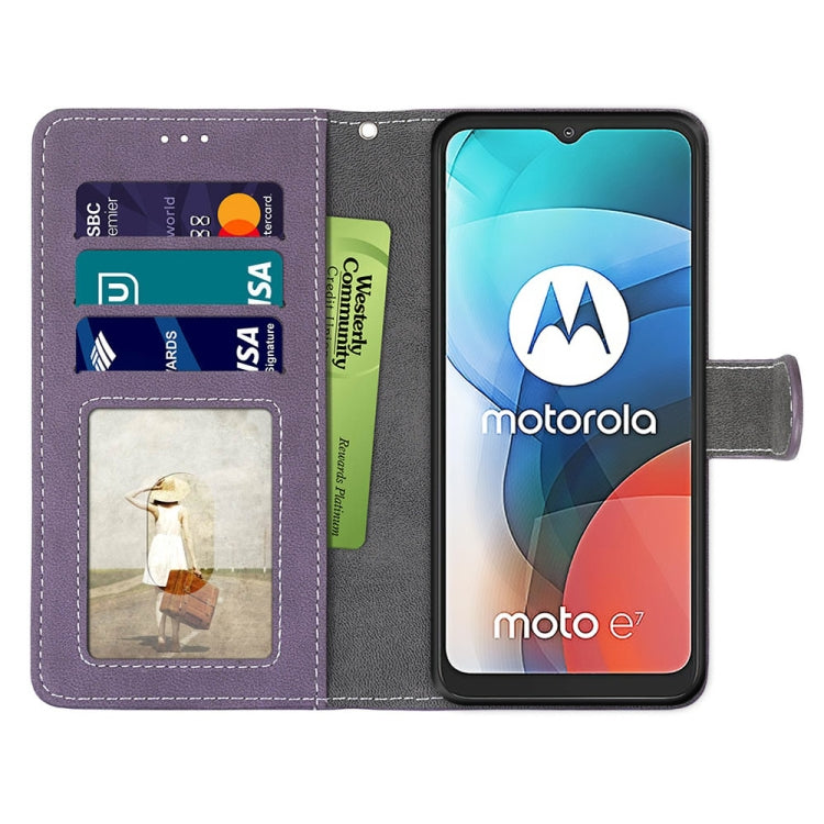 For Motorola Moto E7 Retro Frosted Horizontal Flip PU Leather Case with Holder & Card Slots & Wallet & Photo Frame