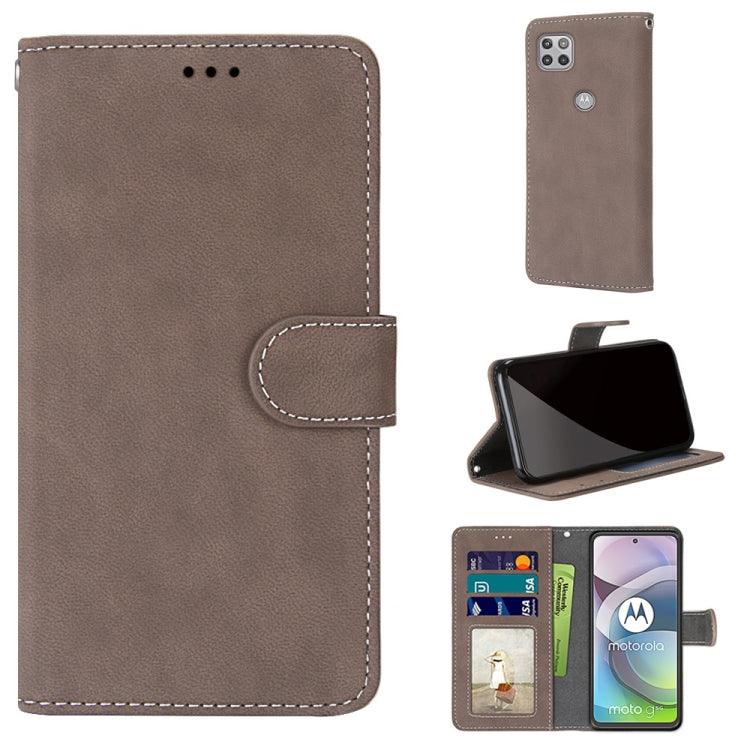 For Motorola Mote G 5G Retro Frosted Horizontal Flip PU Leather Case with Holder & Card Slots & Wallet & Photo Frame