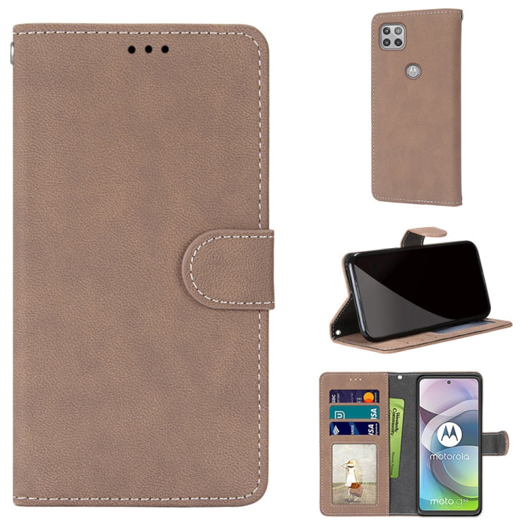 For Motorola Mote G 5G Retro Frosted Horizontal Flip PU Leather Case with Holder & Card Slots & Wallet & Photo Frame