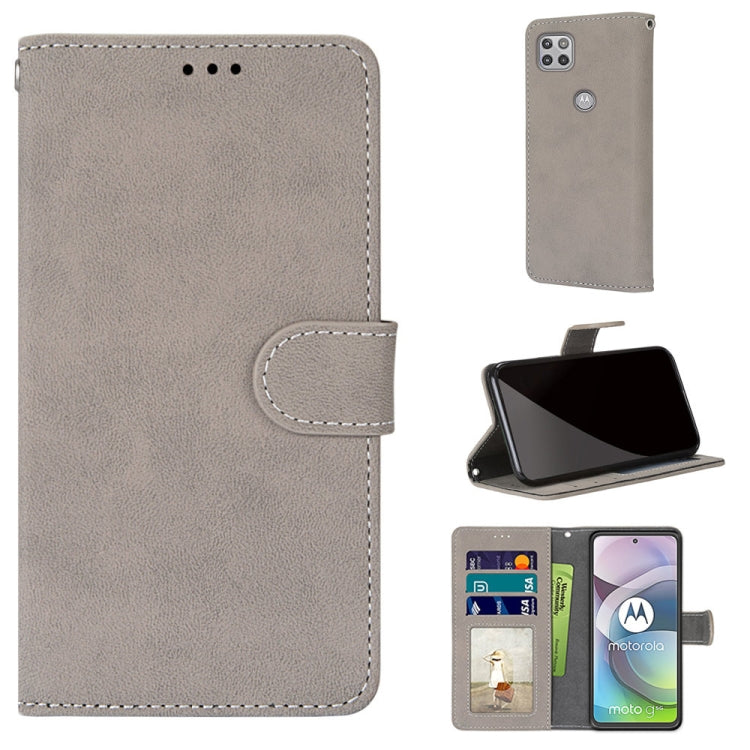 For Motorola Mote G 5G Retro Frosted Horizontal Flip PU Leather Case with Holder & Card Slots & Wallet & Photo Frame