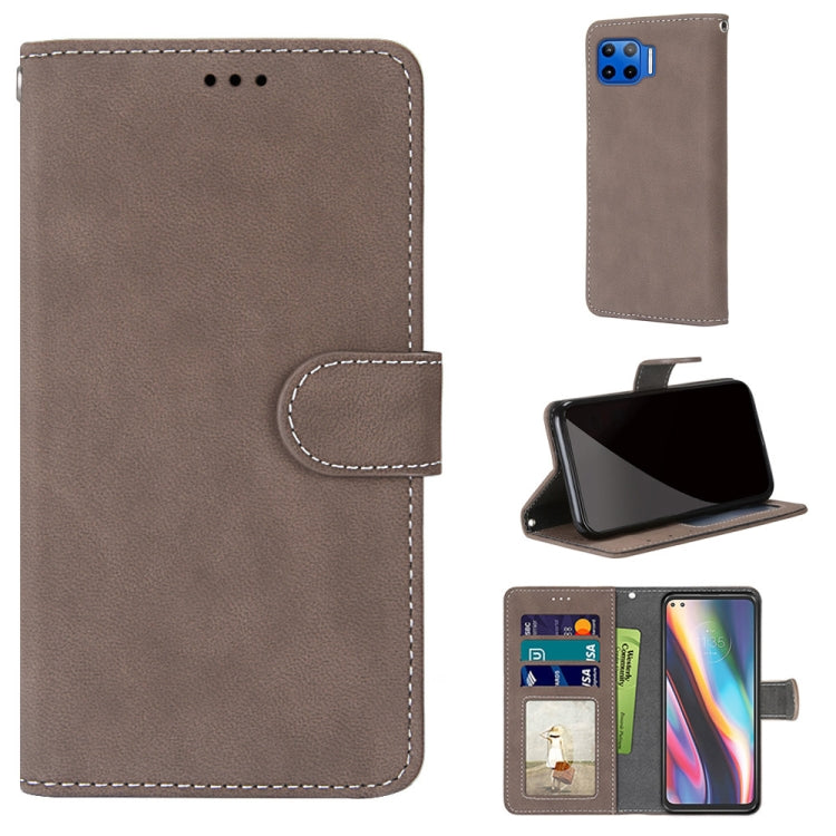 For Motorola Mote G 5G Plus Retro Frosted Horizontal Flip PU Leather Case with Holder & Card Slots & Wallet & Photo Frame