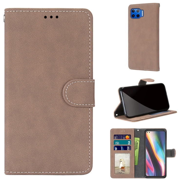 For Motorola Mote G 5G Plus Retro Frosted Horizontal Flip PU Leather Case with Holder & Card Slots & Wallet & Photo Frame