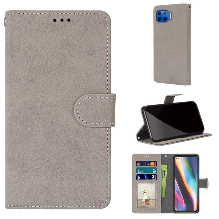 For Motorola Mote G 5G Plus Retro Frosted Horizontal Flip PU Leather Case with Holder & Card Slots & Wallet & Photo Frame