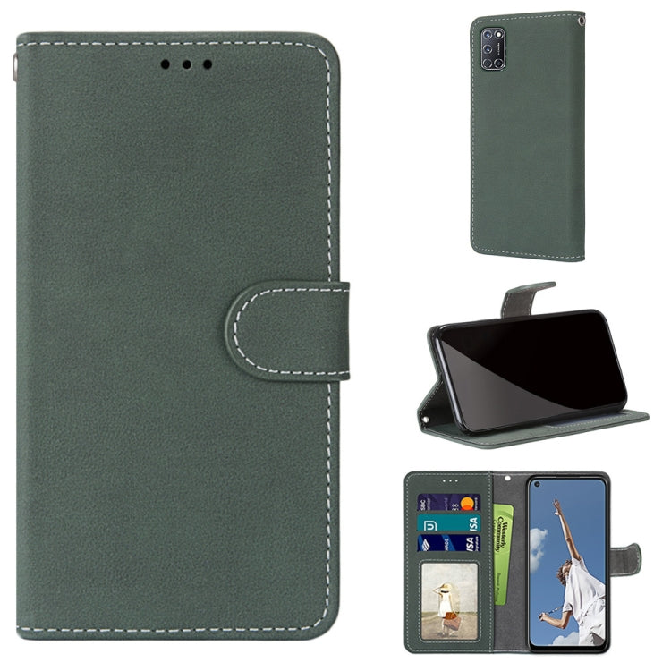 For OPPO A52 / A92 / A72 Retro Frosted Horizontal Flip PU Leather Case with Holder & Card Slots & Wallet & Photo Frame