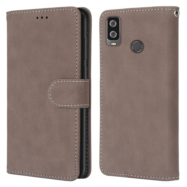 For Alcatel 1L (2021) Retro Frosted Horizontal Flip PU Leather Case with Holder & Card Slots & Wallet & Photo Frame