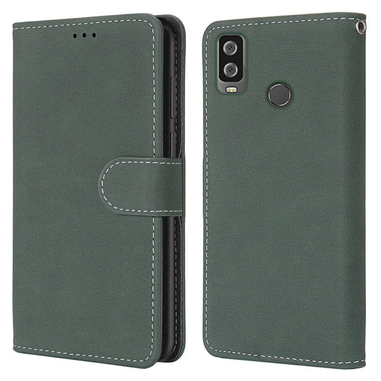 For Alcatel 1L (2021) Retro Frosted Horizontal Flip PU Leather Case with Holder & Card Slots & Wallet & Photo Frame