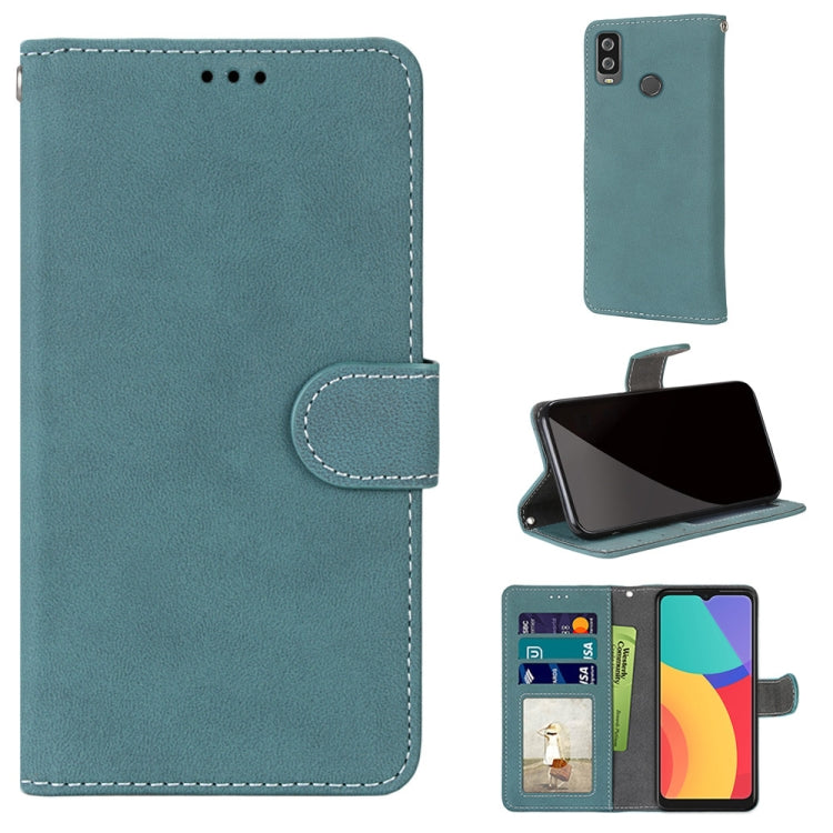 For Alcatel 1L (2021) Retro Frosted Horizontal Flip PU Leather Case with Holder & Card Slots & Wallet & Photo Frame