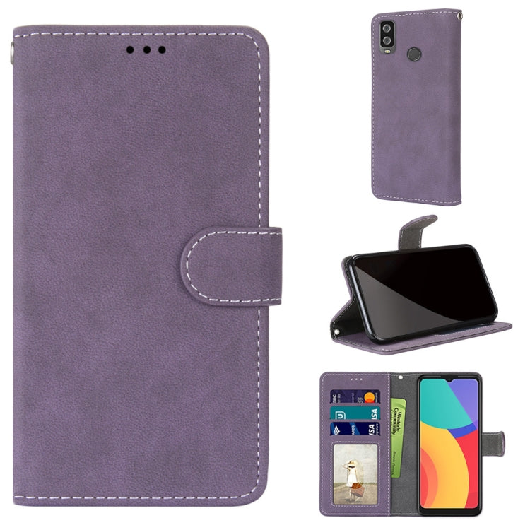 For Alcatel 1L (2021) Retro Frosted Horizontal Flip PU Leather Case with Holder & Card Slots & Wallet & Photo Frame