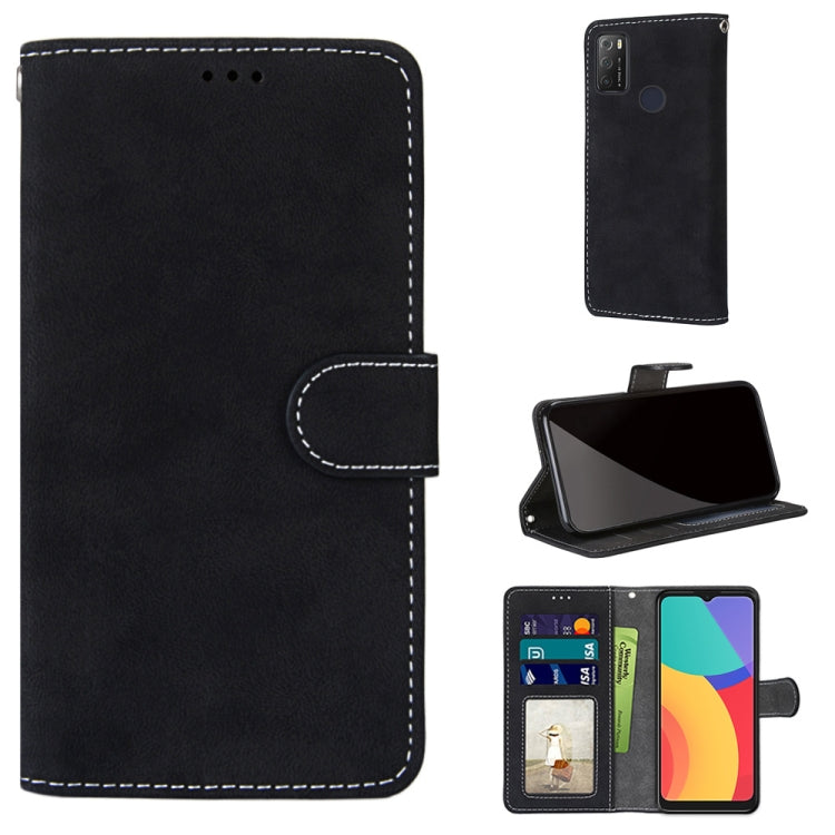 For Alcatel 1S (2021) Retro Frosted Horizontal Flip PU Leather Case with Holder & Card Slots & Wallet & Photo Frame