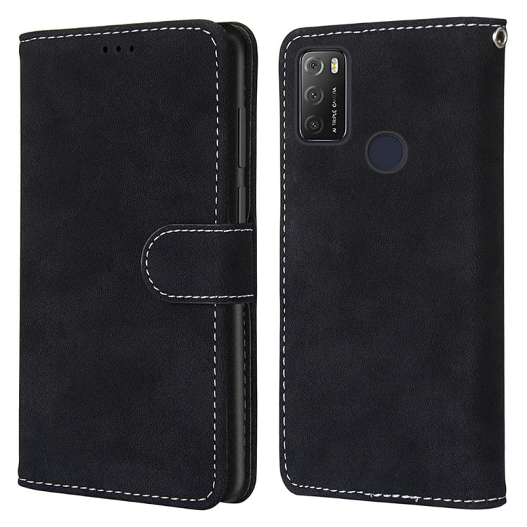 For Alcatel 1S (2021) Retro Frosted Horizontal Flip PU Leather Case with Holder & Card Slots & Wallet & Photo Frame