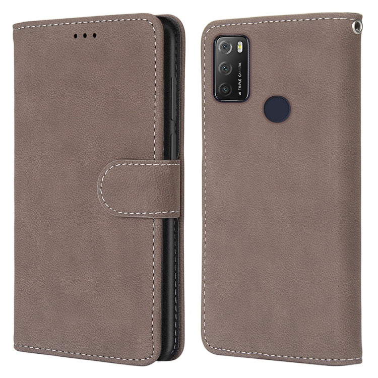 For Alcatel 1S (2021) Retro Frosted Horizontal Flip PU Leather Case with Holder & Card Slots & Wallet & Photo Frame