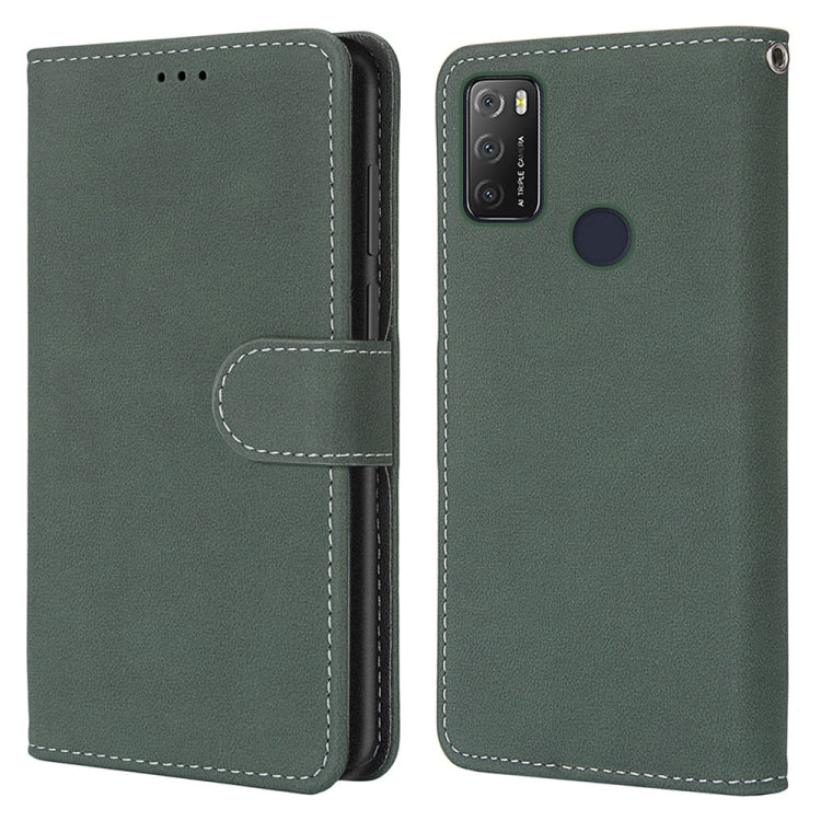 For Alcatel 1S (2021) Retro Frosted Horizontal Flip PU Leather Case with Holder & Card Slots & Wallet & Photo Frame