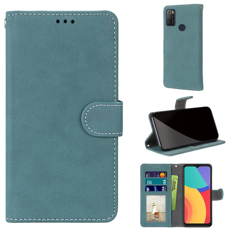 For Alcatel 1S (2021) Retro Frosted Horizontal Flip PU Leather Case with Holder & Card Slots & Wallet & Photo Frame