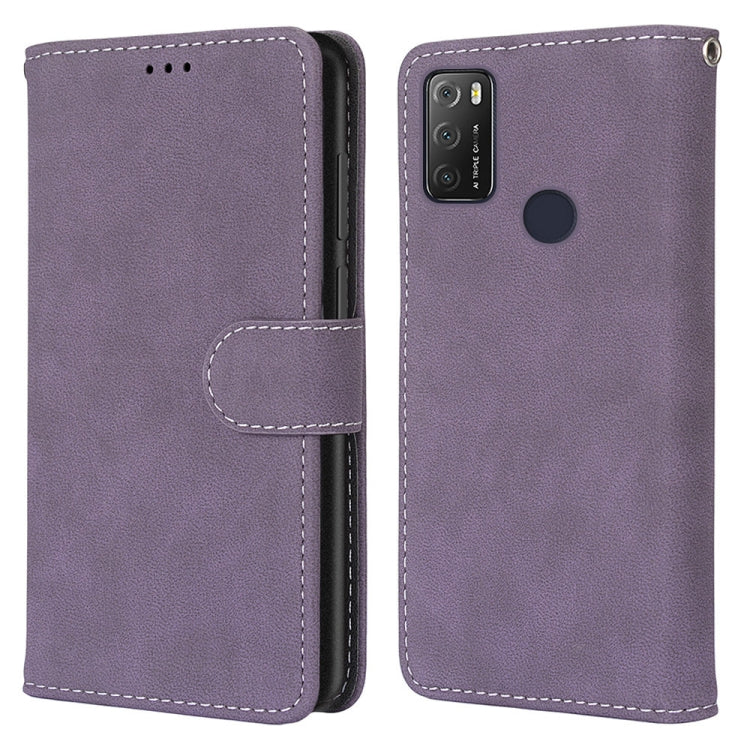 For Alcatel 1S (2021) Retro Frosted Horizontal Flip PU Leather Case with Holder & Card Slots & Wallet & Photo Frame