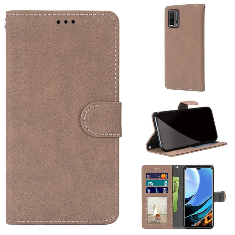 For Xiaomi Redmi 9 Power / Note 9 4G Retro Frosted Horizontal Flip PU Leather Case with Holder & Card Slots & Wallet & Photo Frame