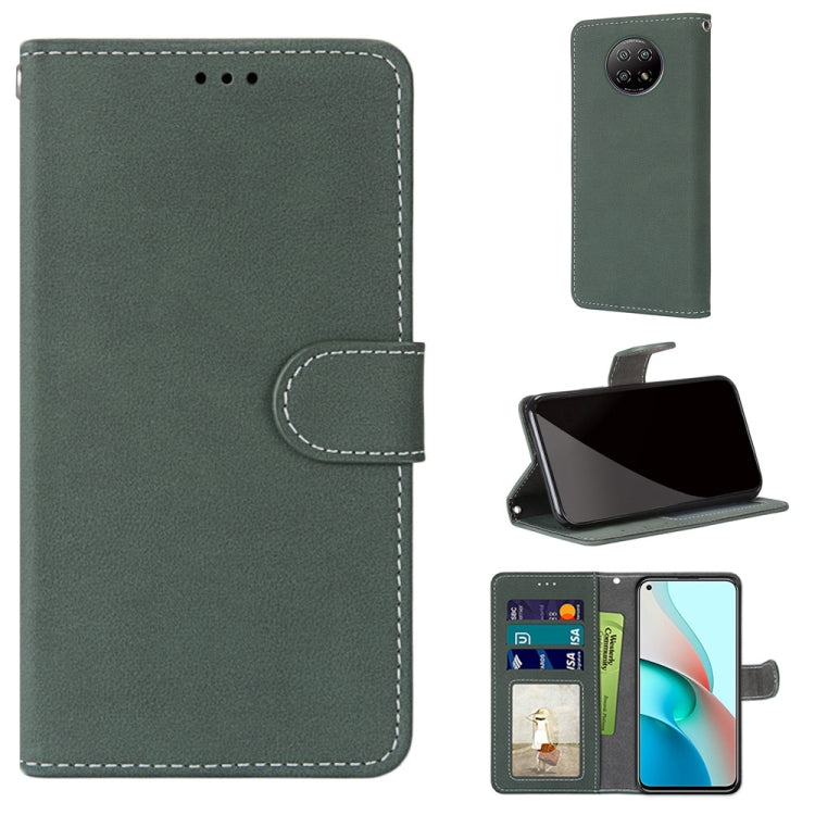 For Xiaomi Redmi Note 9 5G / Note 9T Retro Frosted Horizontal Flip PU Leather Case with Holder & Card Slots & Wallet & Photo Frame