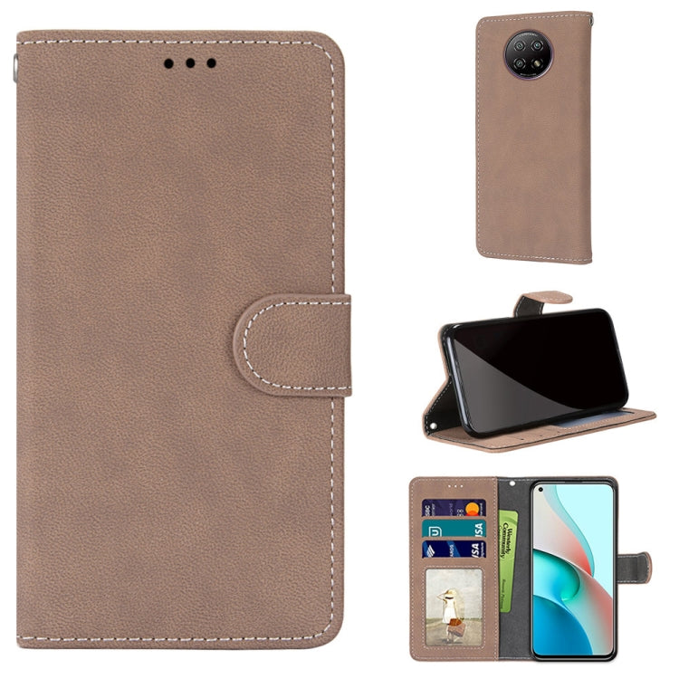 For Xiaomi Redmi Note 9 5G / Note 9T Retro Frosted Horizontal Flip PU Leather Case with Holder & Card Slots & Wallet & Photo Frame