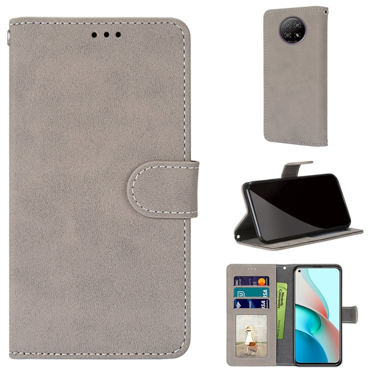 For Xiaomi Redmi Note 9 5G / Note 9T Retro Frosted Horizontal Flip PU Leather Case with Holder & Card Slots & Wallet & Photo Frame