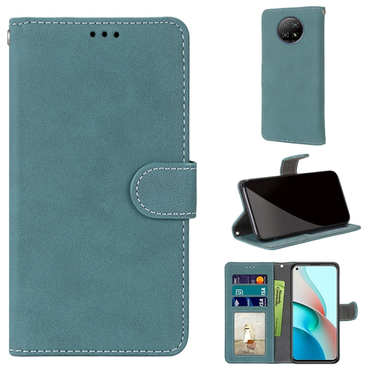 For Xiaomi Redmi Note 9 5G / Note 9T Retro Frosted Horizontal Flip PU Leather Case with Holder & Card Slots & Wallet & Photo Frame