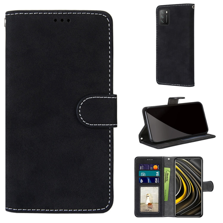 For Xiaomi Poco M3 Retro Frosted Horizontal Flip PU Leather Case with Holder & Card Slots & Wallet & Photo Frame