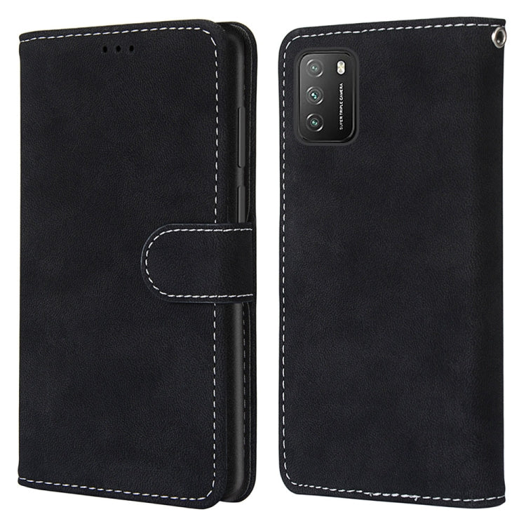 For Xiaomi Poco M3 Retro Frosted Horizontal Flip PU Leather Case with Holder & Card Slots & Wallet & Photo Frame