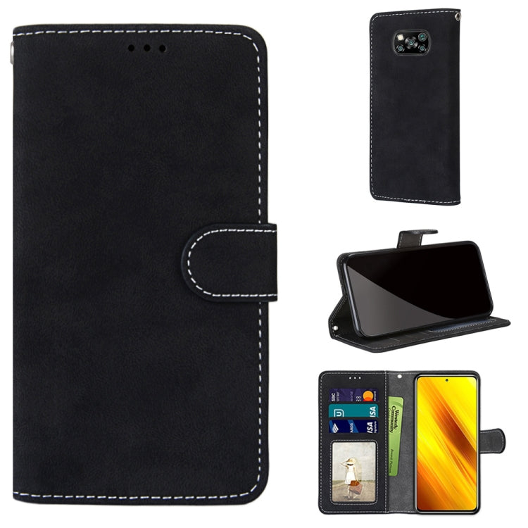 For Xiaomi Poco X3 NFC Retro Frosted Horizontal Flip PU Leather Case with Holder & Card Slots & Wallet & Photo Frame