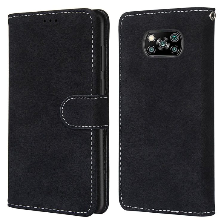 For Xiaomi Poco X3 NFC Retro Frosted Horizontal Flip PU Leather Case with Holder & Card Slots & Wallet & Photo Frame