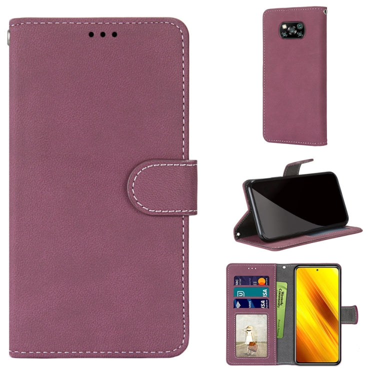 For Xiaomi Poco X3 NFC Retro Frosted Horizontal Flip PU Leather Case with Holder & Card Slots & Wallet & Photo Frame