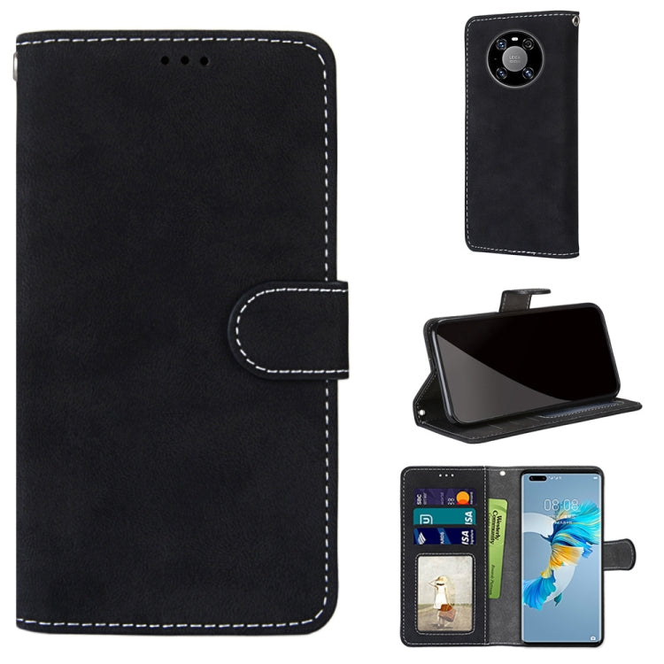 For Huawei Mate 40 Pro Retro Frosted Horizontal Flip PU Leather Case with Holder & Card Slots & Wallet & Photo Frame