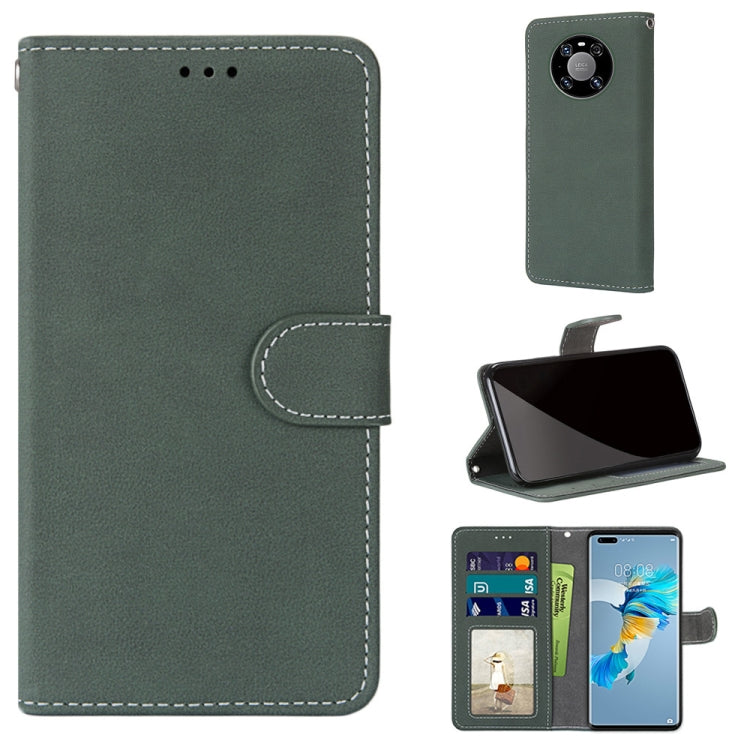 For Huawei Mate 40 Pro Retro Frosted Horizontal Flip PU Leather Case with Holder & Card Slots & Wallet & Photo Frame
