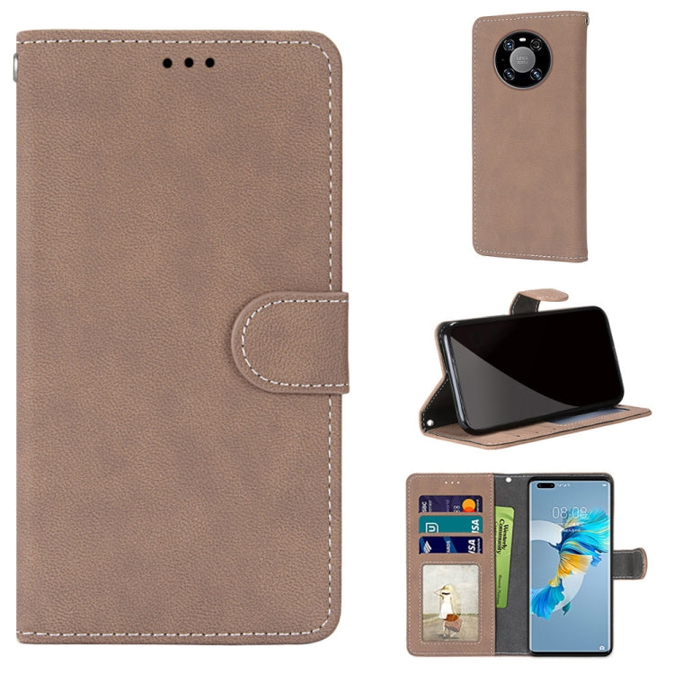 For Huawei Mate 40 Pro Retro Frosted Horizontal Flip PU Leather Case with Holder & Card Slots & Wallet & Photo Frame