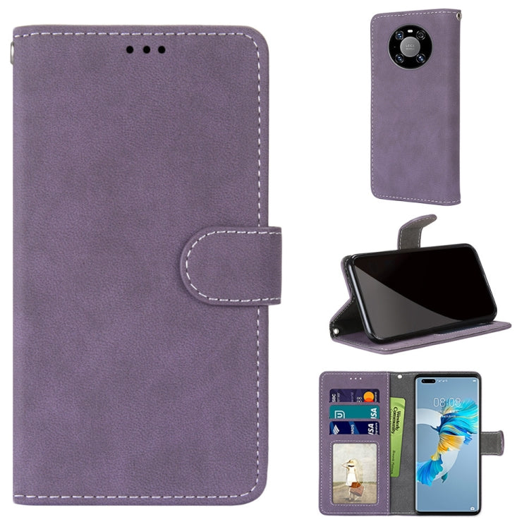 For Huawei Mate 40 Pro Retro Frosted Horizontal Flip PU Leather Case with Holder & Card Slots & Wallet & Photo Frame
