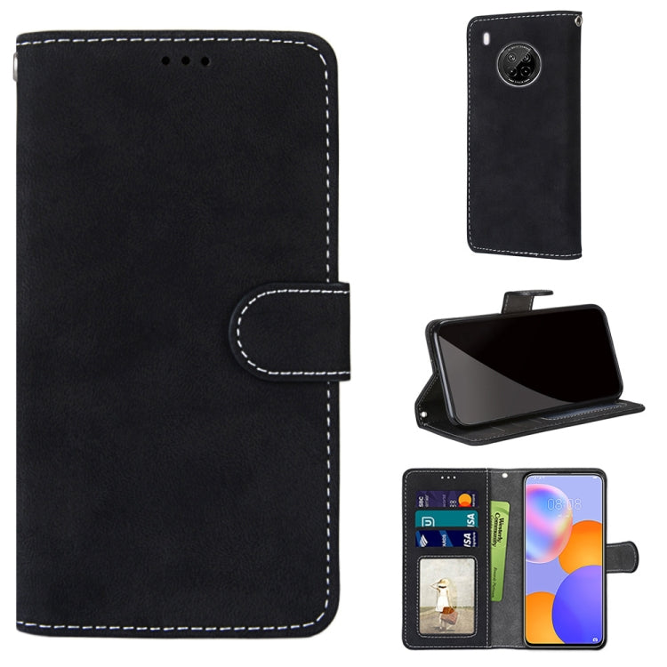 For Huawei Y9a Retro Frosted Horizontal Flip PU Leather Case with Holder & Card Slots & Wallet & Photo Frame