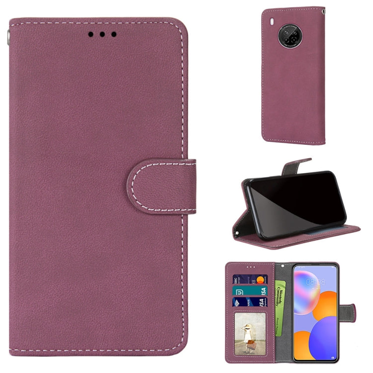 For Huawei Y9a Retro Frosted Horizontal Flip PU Leather Case with Holder & Card Slots & Wallet & Photo Frame