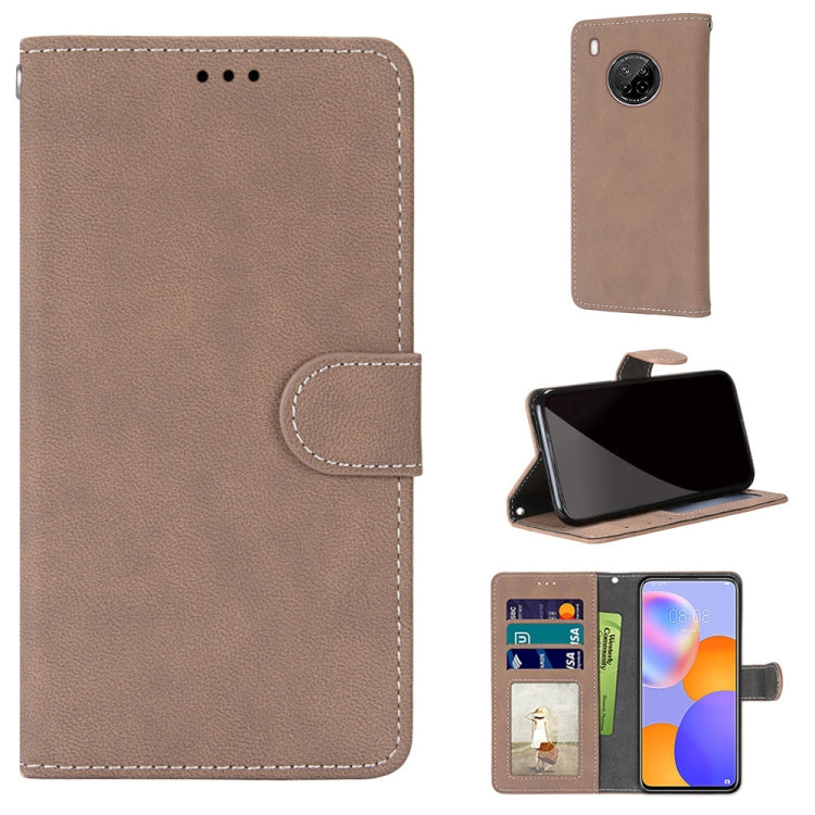 For Huawei Y9a Retro Frosted Horizontal Flip PU Leather Case with Holder & Card Slots & Wallet & Photo Frame