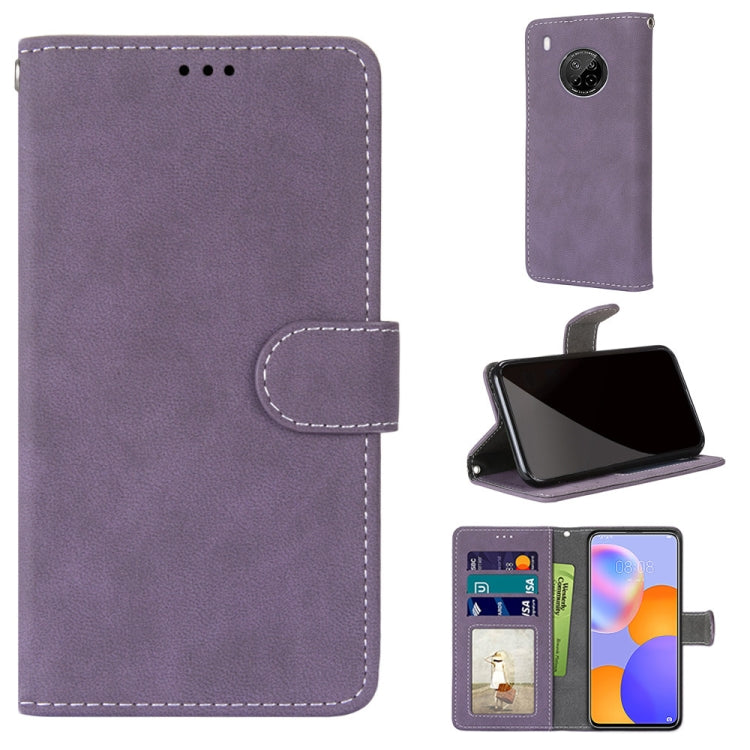 For Huawei Y9a Retro Frosted Horizontal Flip PU Leather Case with Holder & Card Slots & Wallet & Photo Frame