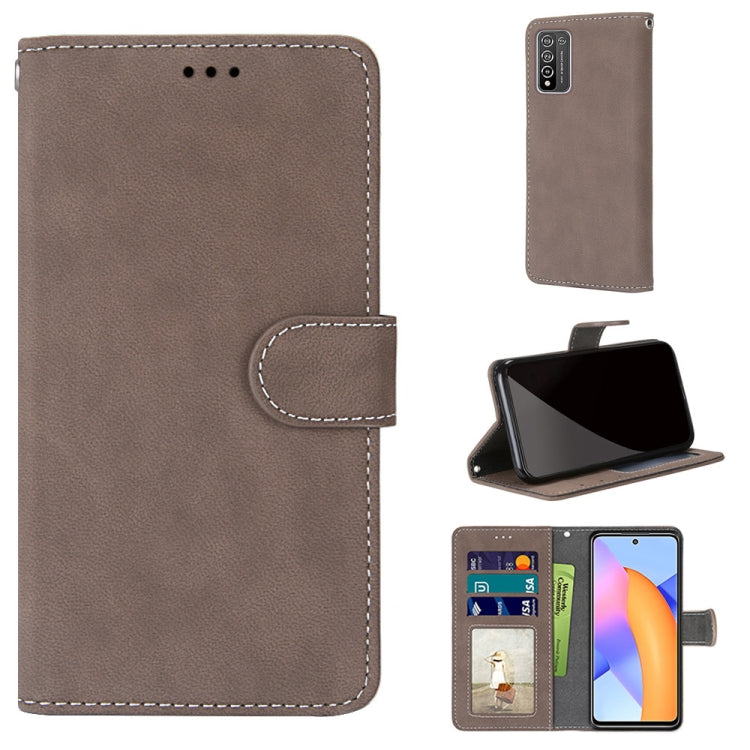 For Honor 10X Lite Retro Frosted Horizontal Flip PU Leather Case with Holder & Card Slots & Wallet & Photo Frame