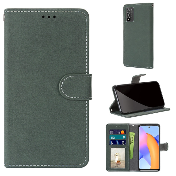 For Honor 10X Lite Retro Frosted Horizontal Flip PU Leather Case with Holder & Card Slots & Wallet & Photo Frame