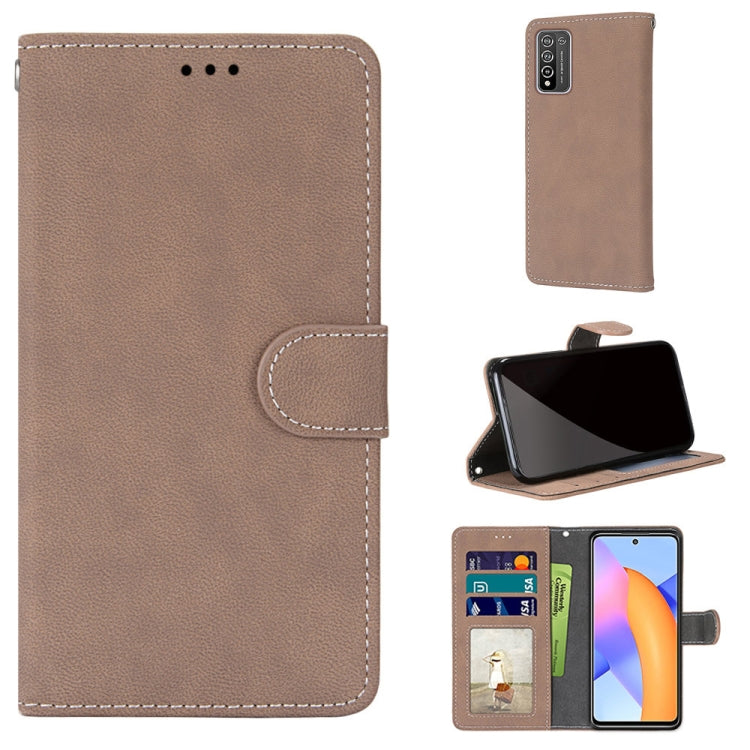 For Honor 10X Lite Retro Frosted Horizontal Flip PU Leather Case with Holder & Card Slots & Wallet & Photo Frame
