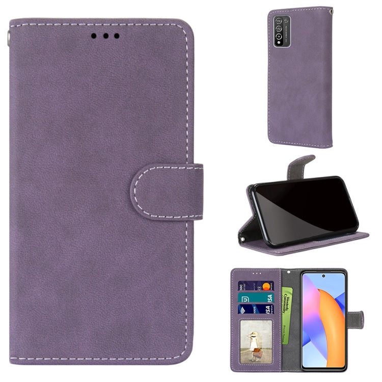 For Honor 10X Lite Retro Frosted Horizontal Flip PU Leather Case with Holder & Card Slots & Wallet & Photo Frame