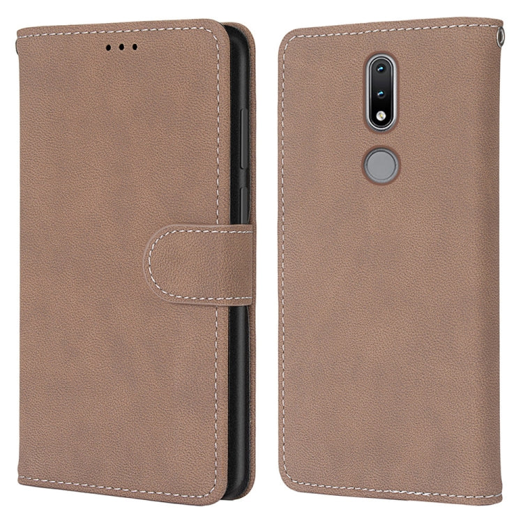 For Nokia 2.4 Retro Frosted Horizontal Flip PU Leather Case with Holder & Card Slots & Wallet & Photo Frame