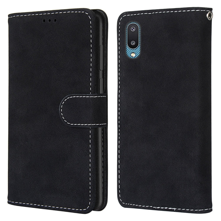 For Samsung Galaxy A02 / M02 Retro Frosted Horizontal Flip PU Leather Case with Holder & Card Slots & Wallet & Photo Frame