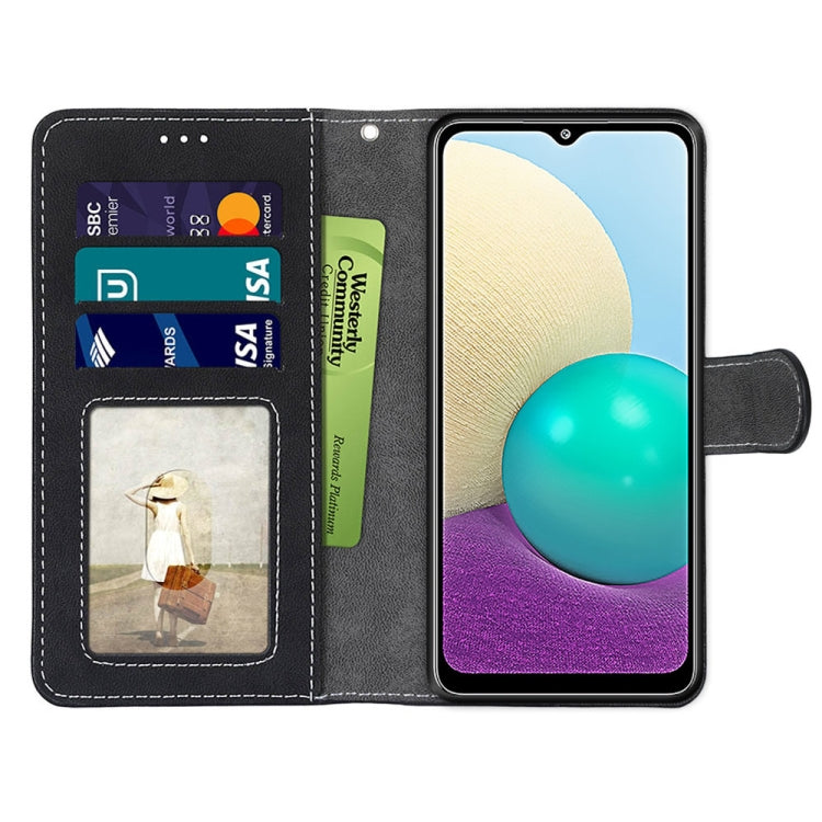 For Samsung Galaxy A02 / M02 Retro Frosted Horizontal Flip PU Leather Case with Holder & Card Slots & Wallet & Photo Frame